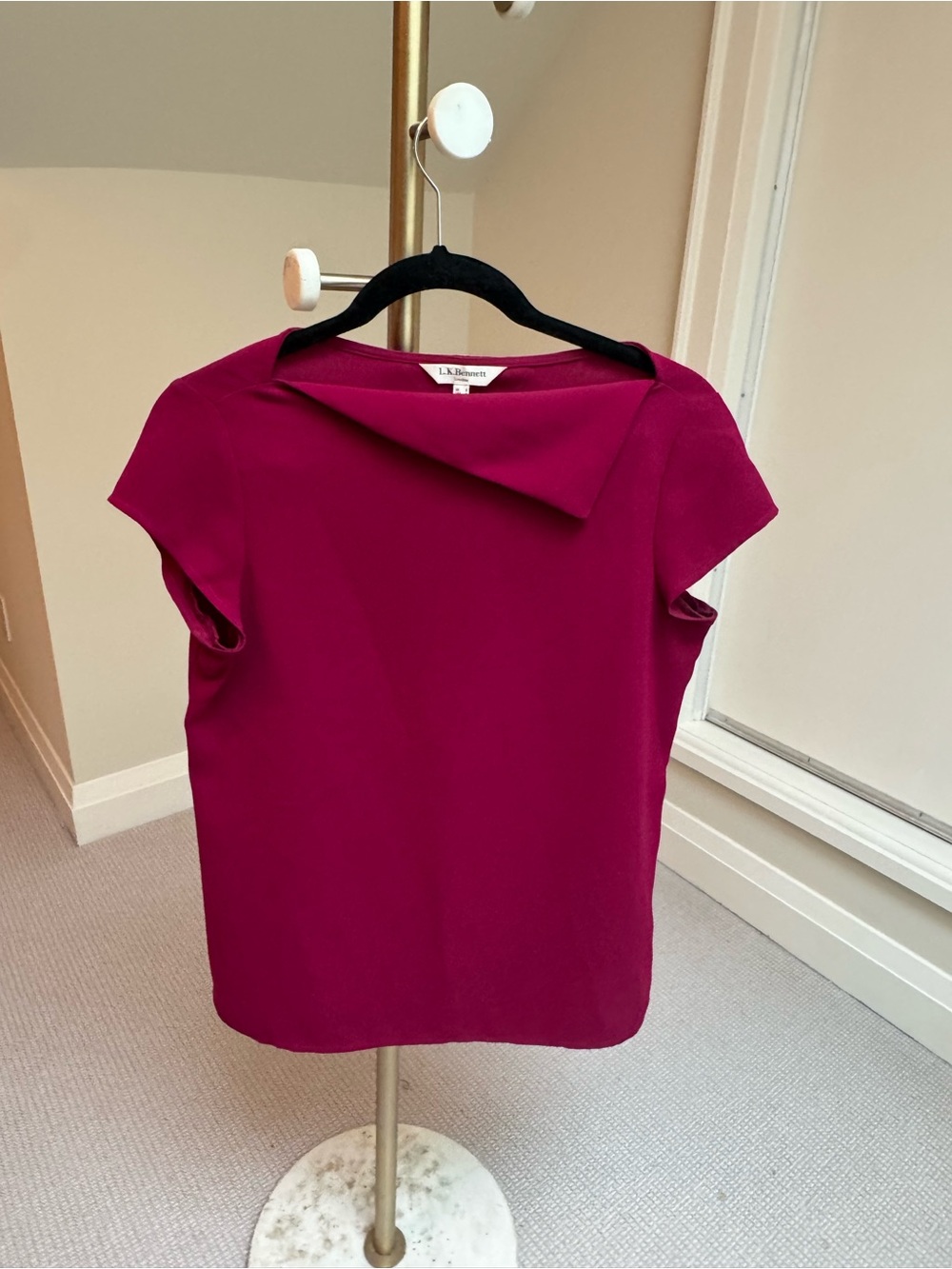 L.K. Bennett Fuchsia Short Sleeve Blouse - Picture 2 of 4